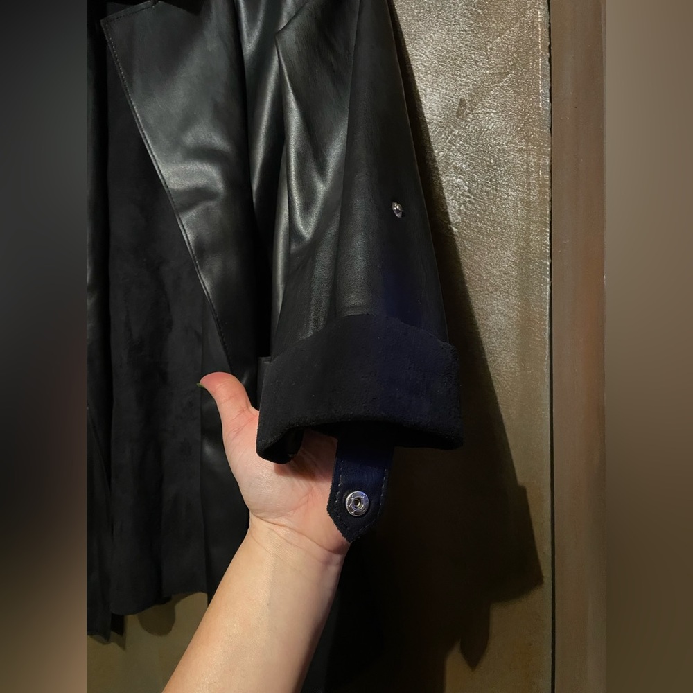 Pull&Bear Black Leather Women's Coat - Picture 5 of 8